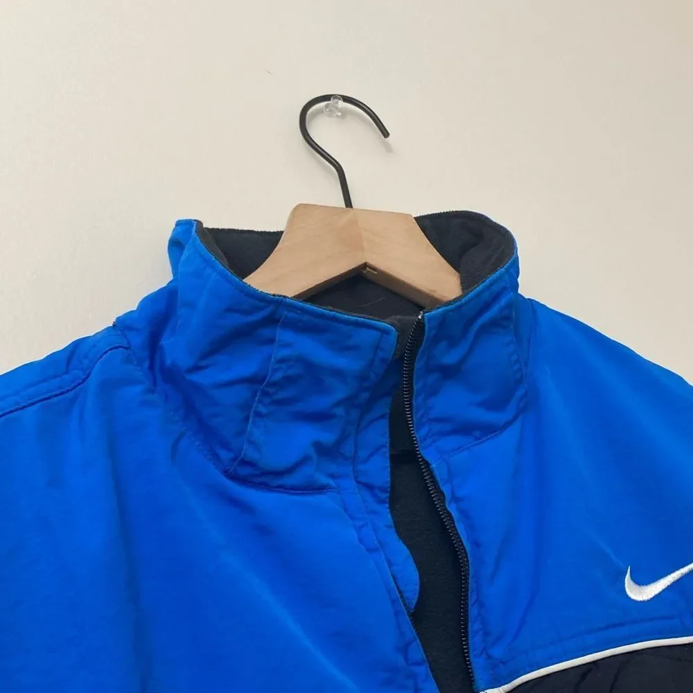 Vintage Nike Jacket Boys XL Blue Puffer Windbreaker Reversible Youth Kids